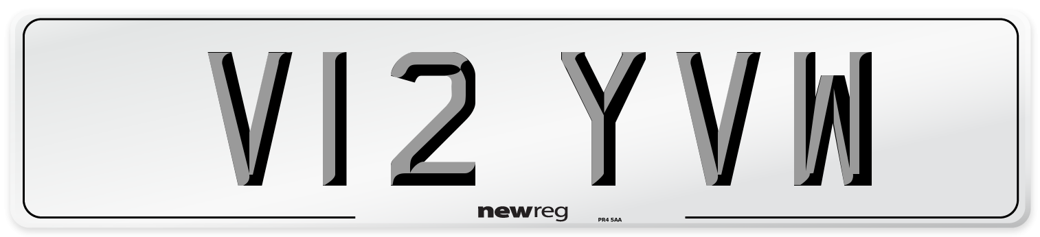 V12 YVW Number Plate from New Reg